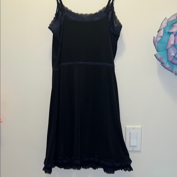 VINTAGE Y2K NICKY HILTON NAVY BLUE LACE LINGERIE STYLE MINI DRESS - Picture 5 of 6